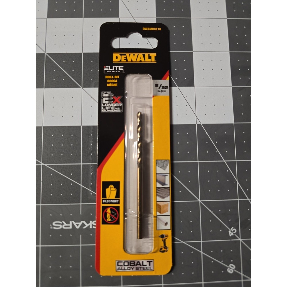 DeWalt Elite Series Drill Bit Pilot Point DWAMDCE10 5/32" Cobalt Alloy Steel NIP